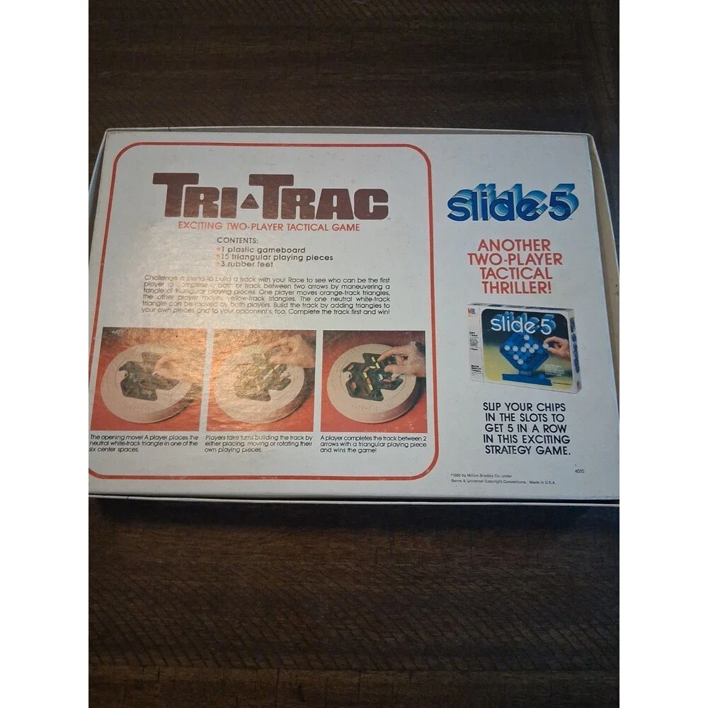 Tri Trac Game Milton Bradley 1980 100% Complete - Fun 2 Player Strategy Game!